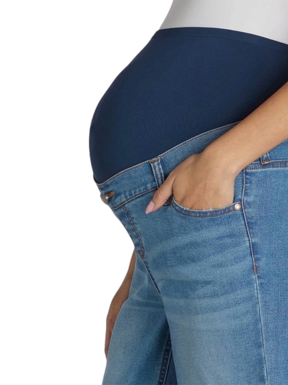 (2) Time and Tru Women's Maternity Straight Leg Jeans - Picture 4 of 5